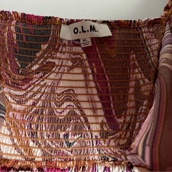 O.L.M. Cropped long sleeve zipper from top retro pattern size extra large - Picture 4 of 6